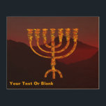 Quadro De Madeira Moshe's Menorah<br><div class="desc">Uma representação da menorah de sete ramificações (candelabro) feita pelos israelitas após o Êxodo do Egito. Personalize adicionando seu próprio texto. Na Torah Moshe Rabbenu, diz-se, "Você fará um Menorah de ouro puro, espancado, se o Menorah for feito, sua base, seu galho, suas bolas, seus botões, e suas flores serão...</div>