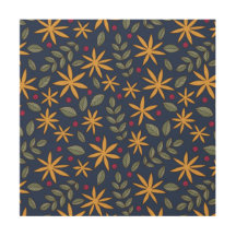 Padrão Floral Dourado Desenho Botânico