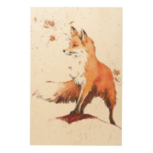 Pintura em Aquarela de Fox Vermelha