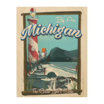 Poster de viagens do Farol de Michigan!