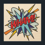 Quadro De Madeira Retrô de Pop de Livro Retrópico de Divertimento WH<br><div class="desc">Um design inspirado na arte,  divertido,  legal e moderno dos quadrinhos,  que coloca o wham,  zap,  pow no seu dia. O presente perfeito para super-heróis,  seus amigos,  família ou como um presente para você mesmo. Desenvolvido pela ComicBookPop © em www.zazzle.com/comicbookpop*</div>