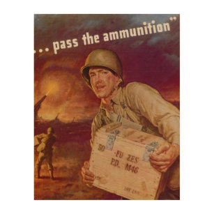 Quadro De Madeira Segunda Guerra Mundial Propaganda Impressão
