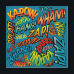 Quadro De Madeira SONS de Pop de Arte Retrópica Divertida<br><div class="desc">Um design inspirado na arte,  divertido,  legal e moderno dos quadrinhos,  que coloca o wham,  zap,  pow no seu dia. O presente perfeito para super-heróis,  seus amigos,  família ou como um presente para você mesmo. Desenvolvido pela ComicBookPop © em www.zazzle.com/comicbookpop*</div>