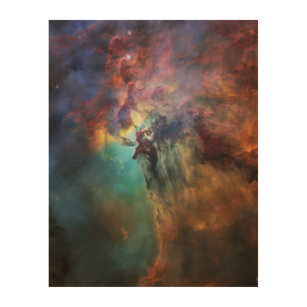 Quadro De Madeira Stormy Seas of Lagoon Nebula em Sagitário