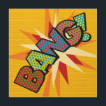 Quadro De Madeira Treino de BANG Retro Comic Book Pop Art<br><div class="desc">Um design inspirado na arte,  divertido,  legal e moderno dos quadrinhos,  que coloca o wham,  zap,  pow no seu dia. O presente perfeito para super-heróis,  seus amigos,  família ou como um presente para você mesmo. Desenvolvido pela ComicBookPop © em www.zazzle.com/comicbookpop*</div>