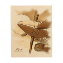 Turbo Vintage Aeronave Wood Wall Art
