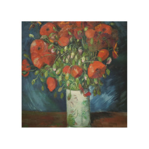 Quadro De Madeira Vase com papagaios vermelhos Vincent van Gogh