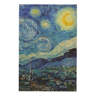 Quadro De Madeira Vincent Van Gogh Starry Night Vintage