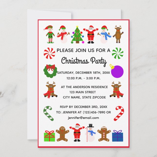 Quadro de Natal #3 Cartão de Convite (Frente)