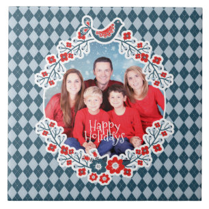 Quadro De Natal Adicionar Sua Foto De Pássaro De 