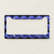 Quadro de Placa de Licença de Flor Azul