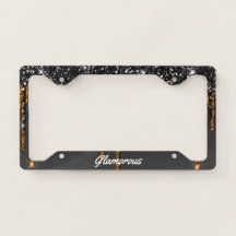 Quadro de Placa de Licença - (Seu Texto) Brilhante