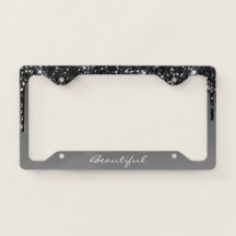 Quadro de Placa de Licença - (Seu Texto) Brilhante