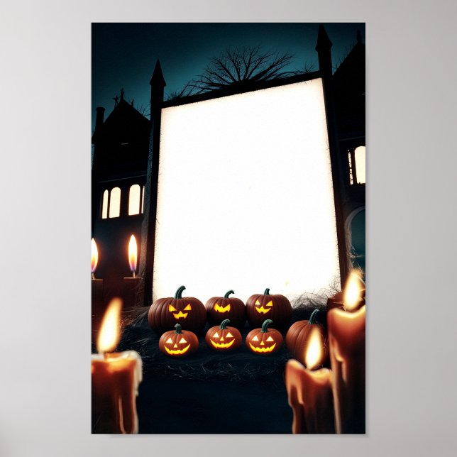 Quadro de Poster de Convite para Vazio de Hallowee (Frente)