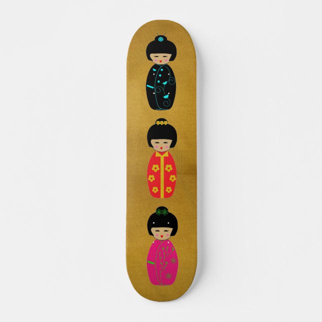 Quadro de skate de bonecas asiáticas (Frente)