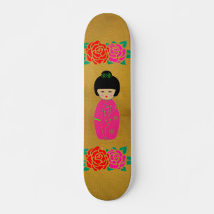 Quadro de skate de bonecas asiáticas