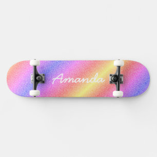 Quadro de skate Glitter do Arco-Íris Personalizado