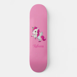 Quadro de Skateboard Cinza Rosa Personalizado