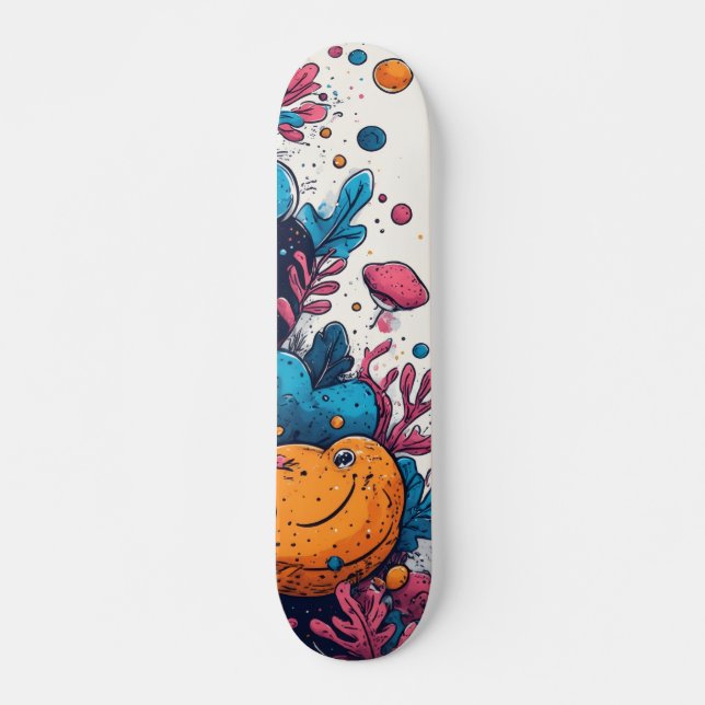 Quadro de Skateboard do Designer Moderno Vibrante (Frente)