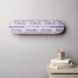Quadro de Skateboard do Nome Personalizado Floral 