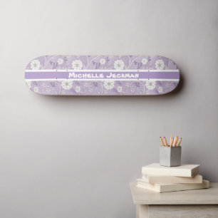 Quadro de Skateboard do Nome Personalizado Floral 