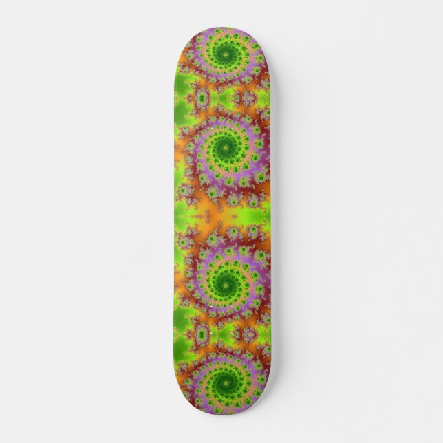 Quadro de Skateboard Fractal Olhado Verde (Frente)