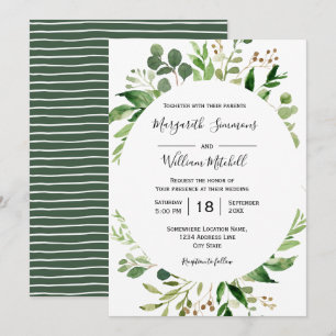 Quadro de sombra de verão Convite de casamento Wa