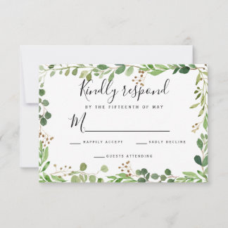 Quadro de sombra de verão Watercolor Wedding RSVP