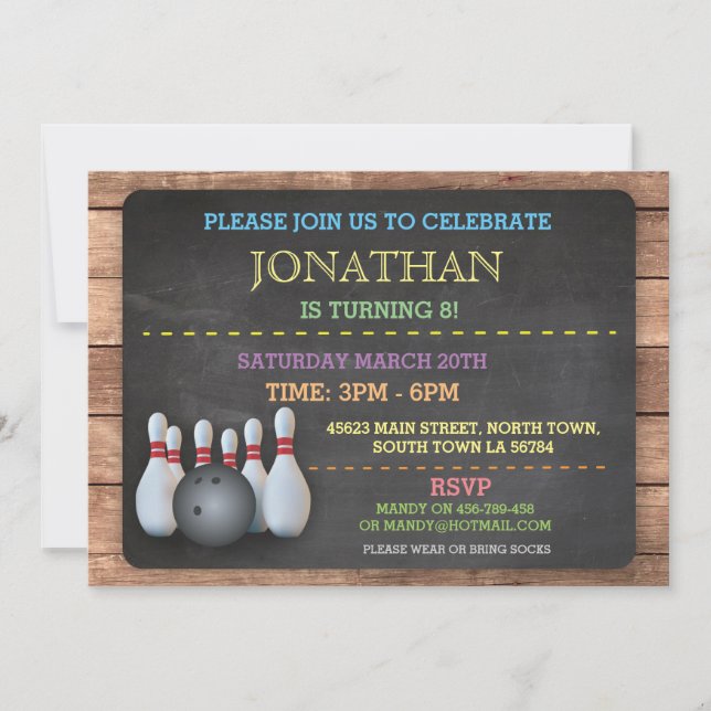 Quadro De Vamos De Convite Para Boliches (Frente)