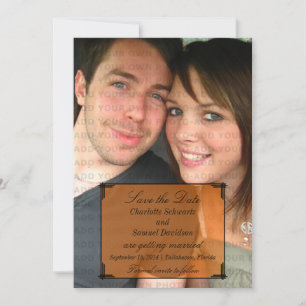 Quadro Deco de Arte Laranja Salvar a Data Convite