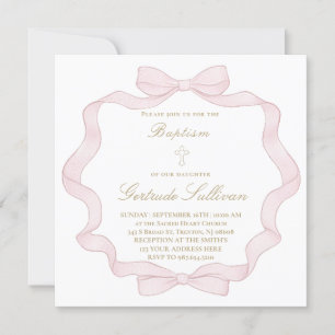 quadro do arco rosa Convite Baptism