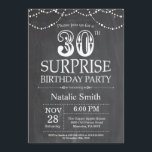 Quadro do convite do aniversário de 30 anos da<br><div class="desc">Convite do aniversário de 30 anos da surpresa com fundo preto e branco do quadro. Luzes da corda. Aniversário adulto. Aniversário masculino dos homens ou das mulheres. Para uma personalização mais adicional,  clique por favor "personalizam-no" botão e usam-nos nossa ferramenta de design para alterar este modelo.</div>