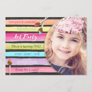 Quadro do convite do aniversário do partido da