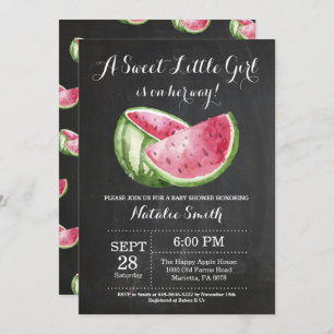 Quadro do convite do chá de fraldas da melancia