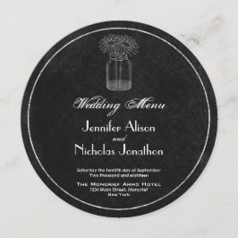 Quadro do Menu Charger, Mason Jar & Daisy