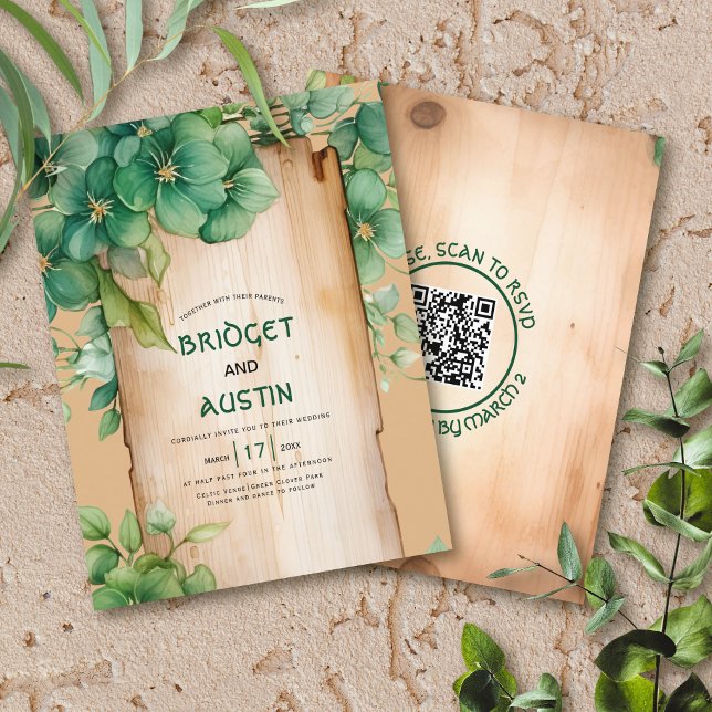 Quadro do orçamento QR código irlandês convite par (Criador carregado)