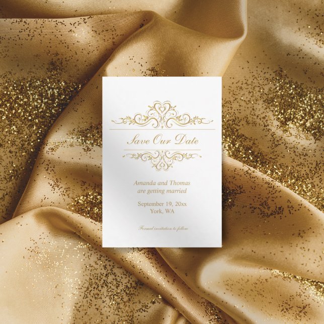 Quadro do ouro de luxo salve o cartão de data (Criador carregado)