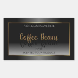 Quadro Dourado de etiquetas de produto preto e bra