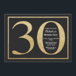 Quadro Dourado do brilho do convite do aniversário<br><div class="desc">Convite do aniversário de 30 anos. O preto e a festa de aniversário Dourado do brilho convidam com fundo do quadro. Aniversário da surpresa. Aniversário adulto. Partido da festança de Bday dos homens ou das mulheres. Para uma personalização mais adicional, clique por favor "personalizam-no" botão e usam-nos nossa ferramenta de...</div>