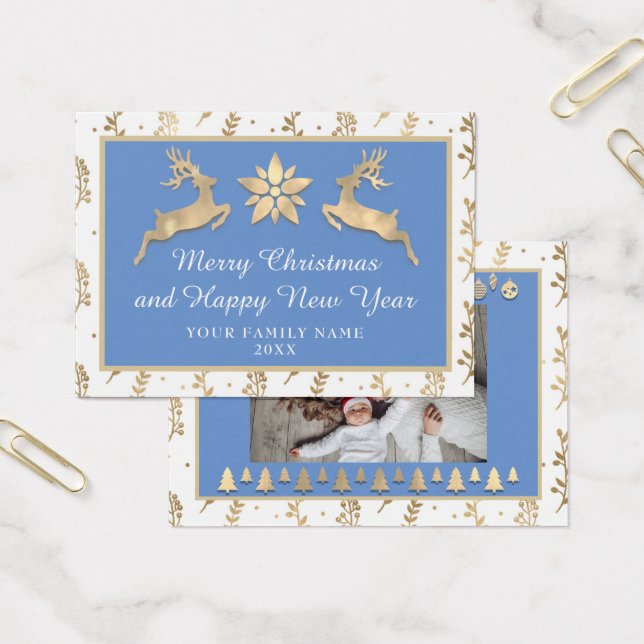 Quadro Dourado do nome do Feliz ano novo Feliz Nat (Escritótio)