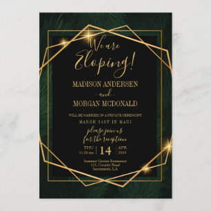 Quadro Dourado tropical Convite para recepção de e