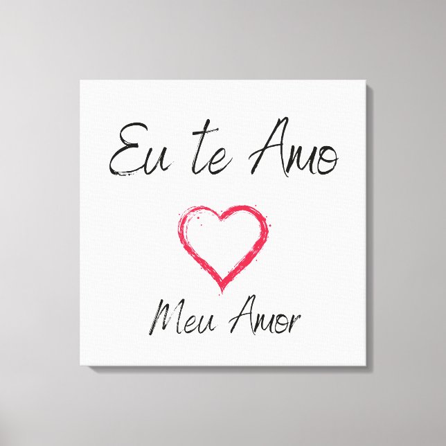 Quadro eu te amo impressão em canvas (Frente)
