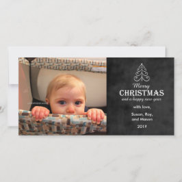 Quadro Feliz de Natal com cartão com fotos de árvo