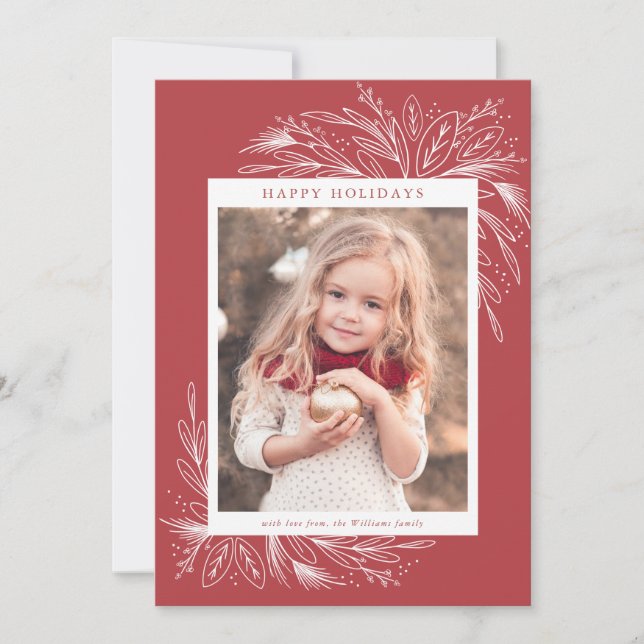 Quadro Festivo, cartão com fotos de Férias (Frente)