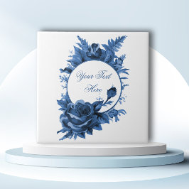 Quadro Floral Azul Porcelana