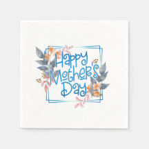 Quadro Floral do Dia de as mães Feliz | Guardanapo