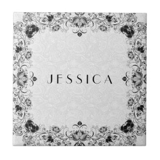 Quadro Floral Preto E Branco