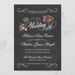 Quadro floral rústico convites de casamento
