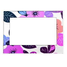 Quadro Magnético Floral Rosa e Roxo