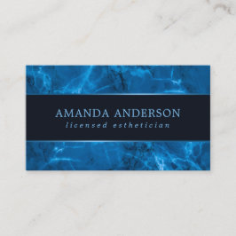 Quadro metálico azul e mármore| Cartão de visita